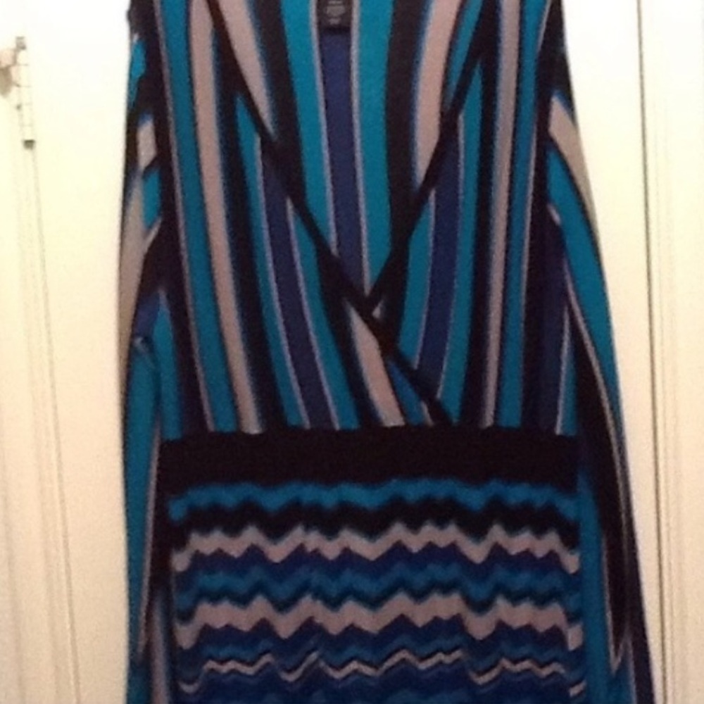 Blue stripped sweater dress